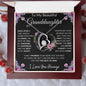 To My Beautiful Granddaughter | The Beat Of My Heart... Pink Roses on Black | Forever Love Necklace