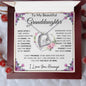 To My Beautiful Granddaughter | The Beat Of My Heart... Pink Roses on White | Forever Love Necklace