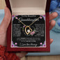 To My Beautiful Granddaughter | The Beat Of My Heart... Pink Roses on Black | Forever Love Necklace