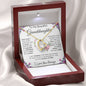 To My Beautiful Granddaughter | The Beat Of My Heart... Pink Roses on White | Forever Love Necklace