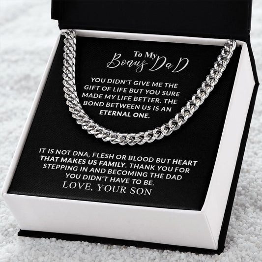 To My Bonus Dad | Thank You | Cuban Link Chain