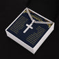 To My Dearest Grandson | Cross Necklace on Cuban Link Chain