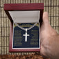 To My Dearest Grandson | Cross Necklace on Cuban Link Chain