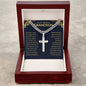 To My Dearest Grandson | Cross Necklace on Cuban Link Chain