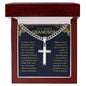 To My Dearest Grandson | Cross Necklace on Cuban Link Chain