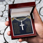 To My Dearest Grandson | Cross Necklace on Cuban Link Chain