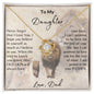 To My Daughter | This Old Lion Will Always Have Your Back | Love Dad | Love Knot Necklace