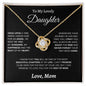 To My Lovely Daughter | Love Mom | Love Knot Necklace