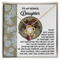To My Bonus Daughter | Gift Of You | Love Knot Necklace (Yellow & White Gold Variants)