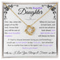 Stunning Daughter Gift | "My Last Breath" | White Gold Love Knot Necklace