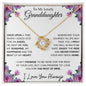 To My Lovely Granddaughter | My Sunshine... Pink Roses on White | Love Knot Necklace