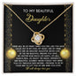 To My Beautiful Daughter | Deep Waters | Love Knot Necklace (Yellow & White Gold Variants)