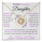 To My Precious Daughter | Love Knot Necklace | Love Mom and Dad