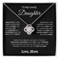 To My Lovely Daughter | Love Mom | Love Knot Necklace