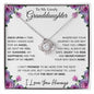 To My Lovely Granddaughter | My Sunshine... Pink Roses on White | Love Knot Necklace