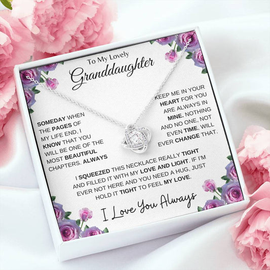 To My Lovely Granddaughter | Someday When... Roses on White | Love Knot Necklace