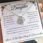 Stunning Daughter Gift | "My Last Breath" | White Gold Love Knot Necklace