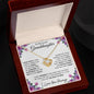 To My Lovely Granddaughter | My Sunshine... Pink Roses on White | Love Knot Necklace