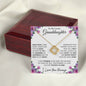 To My Lovely Granddaughter | My Sunshine... Pink Roses on White | Love Knot Necklace