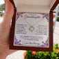 To My Lovely Granddaughter | My Sunshine... Pink Roses on White | Love Knot Necklace