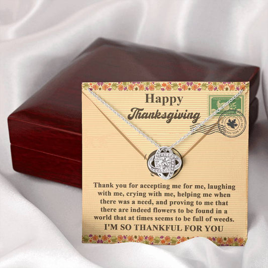 Happy Thanksgiving | Proving To Me | Love Knot Necklace (Yellow & White Gold Variants)
