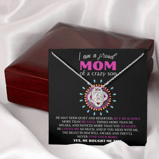 Mom | Proud Mom | Love Knot Necklace