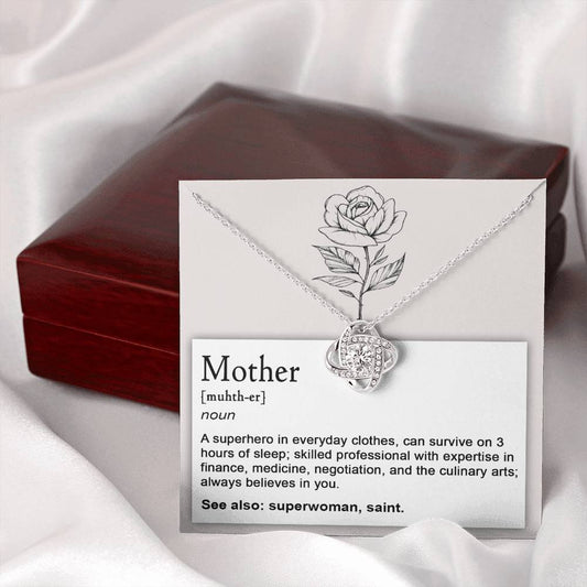 Mom | Superhero | Love Knot Necklace