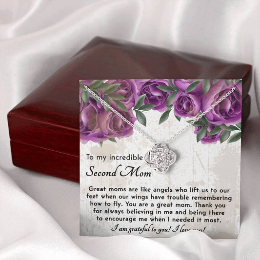 Bonus Mom | Grateful For You | Love Knot Necklace
