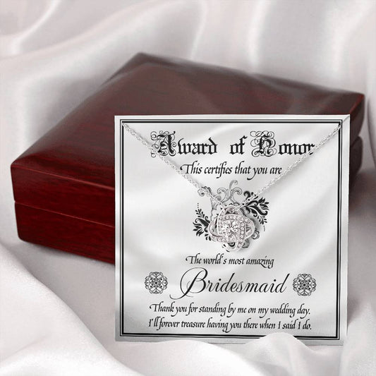 Bridesmaid | Award Of Honor | Love Knot Necklace