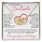 To My Beautiful Soulmate | Interlocking Hearts Necklace - FREE EARRINGS | I Love You Forever and Always