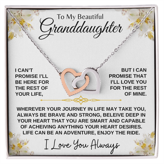 To My Beautiful Granddaughter | Enjoy The Ride | Interlocking Hearts Necklace | I Love You Always (3)