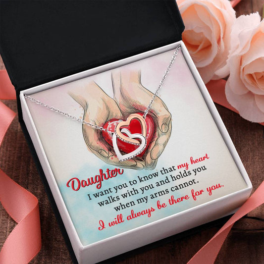 Daughter | Always Be There | Interlocking Hearts Necklace
