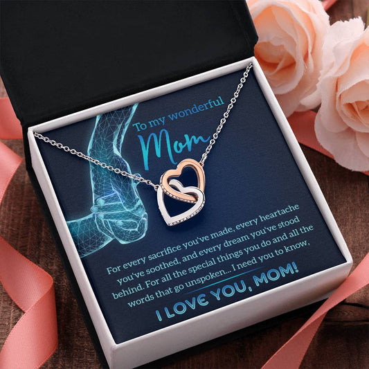 Mom | Stood Behind | Interlocking Hearts Necklace