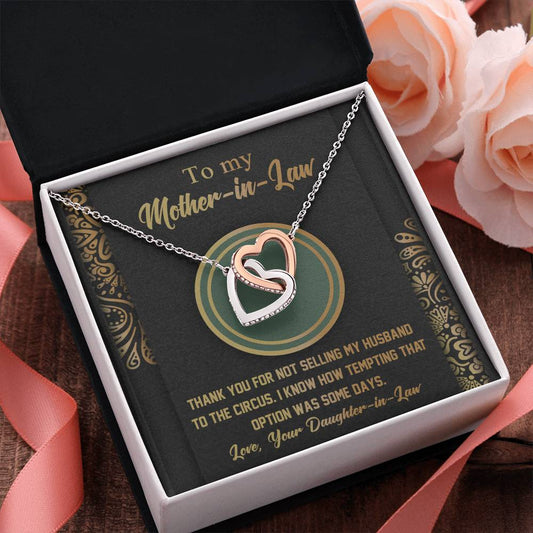 Mother-In-Law | Thank You | Interlocking Hearts Necklace
