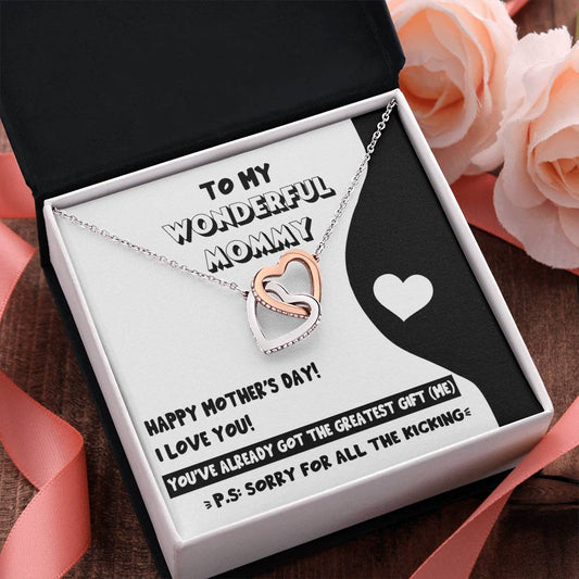 Mama To Be | The Greatest Gift | Interlocking Hearts Necklace