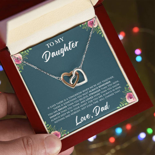 To My Daughter | You Are Braver Than You Believe | Interlocking Hearts necklace