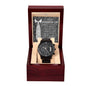 Father-In-Law | Truly Blessed | Black Metal Chronograph Watch