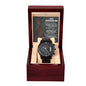 Step Dad | Into The Person | Black Metal Chronograph Watch