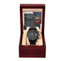 Father-in-Law | The World Award | Black Metal Chronograph Watch