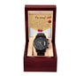 I'm Sorry | Breaks My Heart | Black Metal Chronograph Watch