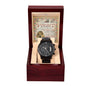 Husband | Great Father | Black Metal Chronograph Watch