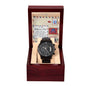 Girlfriend's Dad | Have Her Back | Black Metal Chronograph Watch