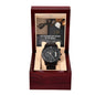 Husband | For Each Other | Black Metal Chronograph Watch