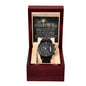 Step Dad | Be The Dad | Black Metal Chronograph Watch