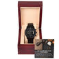 Husband | For Each Other | Black Metal Chronograph Watch