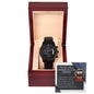 Father-in-Law | The World Award | Black Metal Chronograph Watch