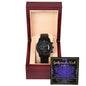 Girlfriend's Dad | Heart Of Gold | Black Metal Chronograph Watch
