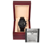 Step Dad | A Bright Spot | Black Metal Chronograph Watch