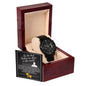 Father-In-Law | The Best | Black Metal Chronograph Watch