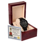Dad | World's Best Daddy | Black Metal Chronograph Watch